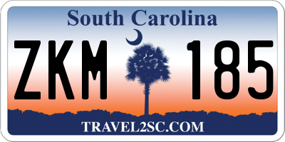 SC license plate ZKM185