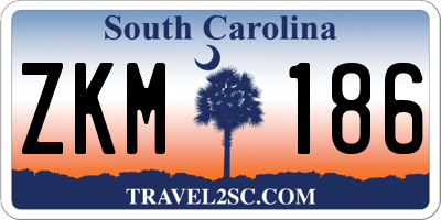 SC license plate ZKM186