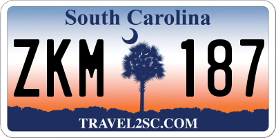 SC license plate ZKM187