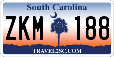SC license plate ZKM188