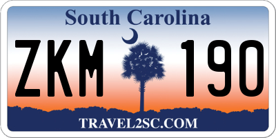 SC license plate ZKM190