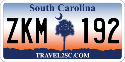 SC license plate ZKM192