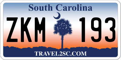SC license plate ZKM193