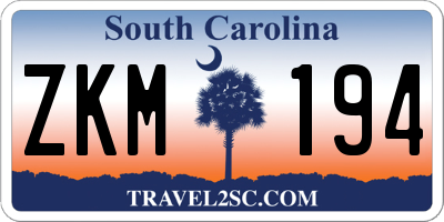 SC license plate ZKM194