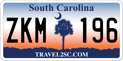 SC license plate ZKM196