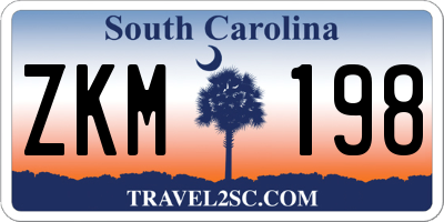 SC license plate ZKM198