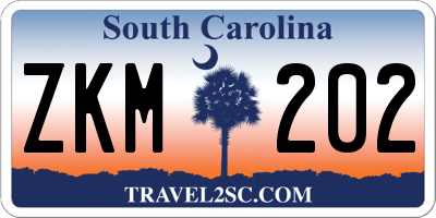 SC license plate ZKM202