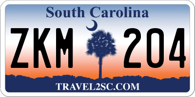 SC license plate ZKM204