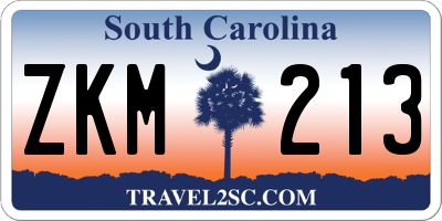 SC license plate ZKM213