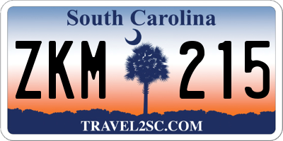 SC license plate ZKM215