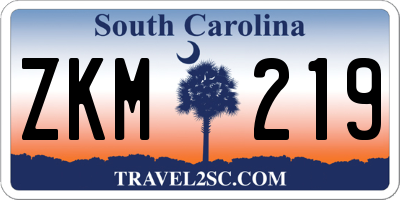 SC license plate ZKM219