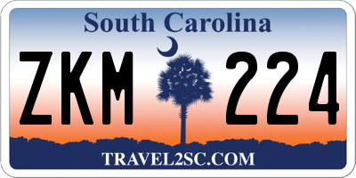 SC license plate ZKM224