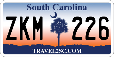 SC license plate ZKM226