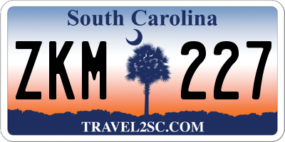 SC license plate ZKM227