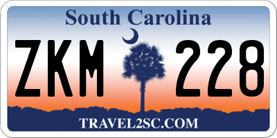 SC license plate ZKM228
