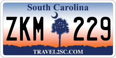 SC license plate ZKM229