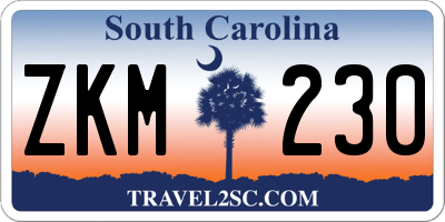 SC license plate ZKM230