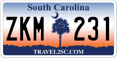 SC license plate ZKM231