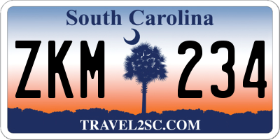 SC license plate ZKM234