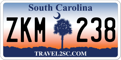 SC license plate ZKM238