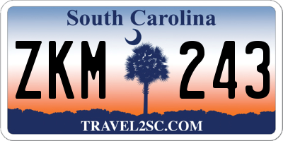 SC license plate ZKM243