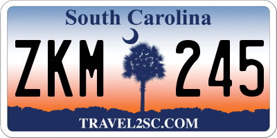 SC license plate ZKM245
