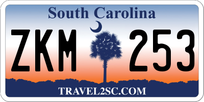SC license plate ZKM253