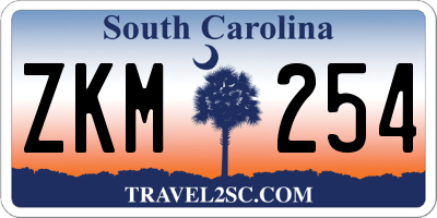 SC license plate ZKM254