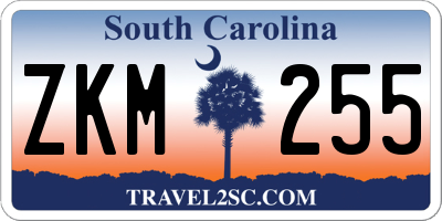 SC license plate ZKM255