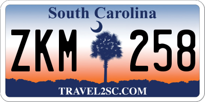 SC license plate ZKM258