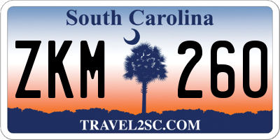 SC license plate ZKM260