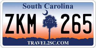 SC license plate ZKM265
