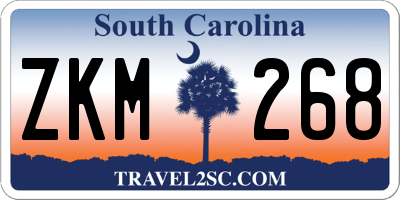 SC license plate ZKM268