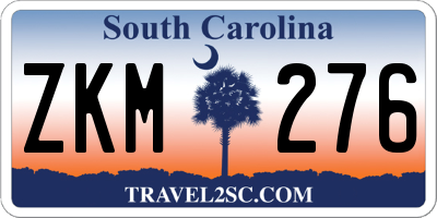 SC license plate ZKM276