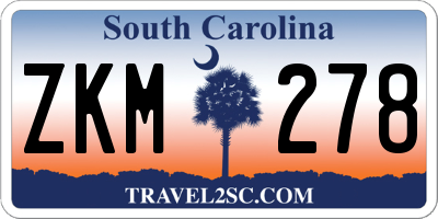 SC license plate ZKM278