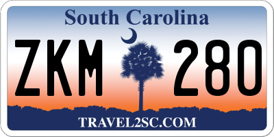 SC license plate ZKM280