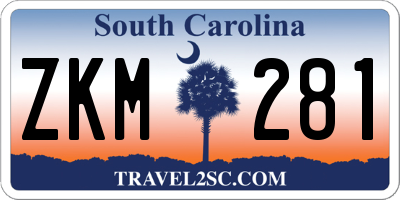 SC license plate ZKM281