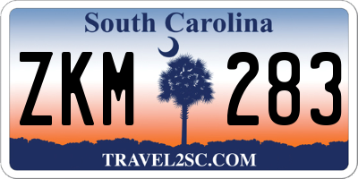 SC license plate ZKM283