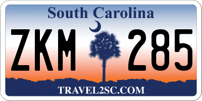 SC license plate ZKM285