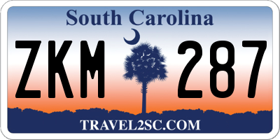 SC license plate ZKM287