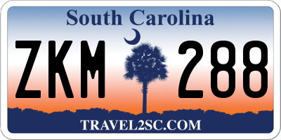 SC license plate ZKM288