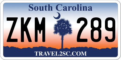 SC license plate ZKM289