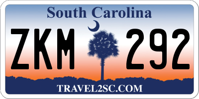 SC license plate ZKM292