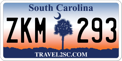 SC license plate ZKM293