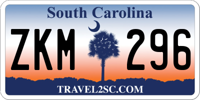 SC license plate ZKM296