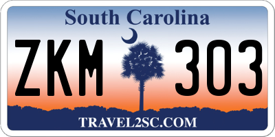 SC license plate ZKM303