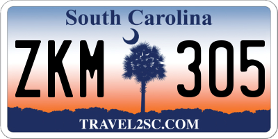 SC license plate ZKM305