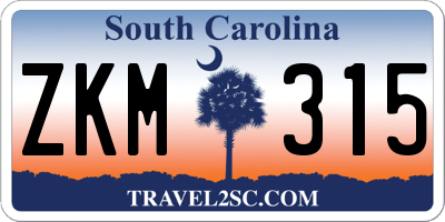 SC license plate ZKM315