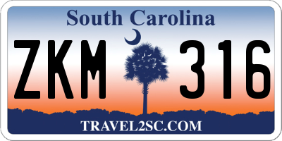 SC license plate ZKM316