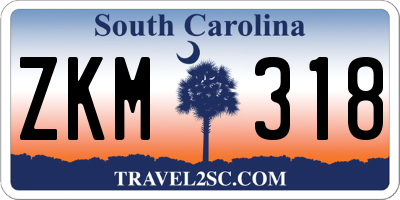 SC license plate ZKM318